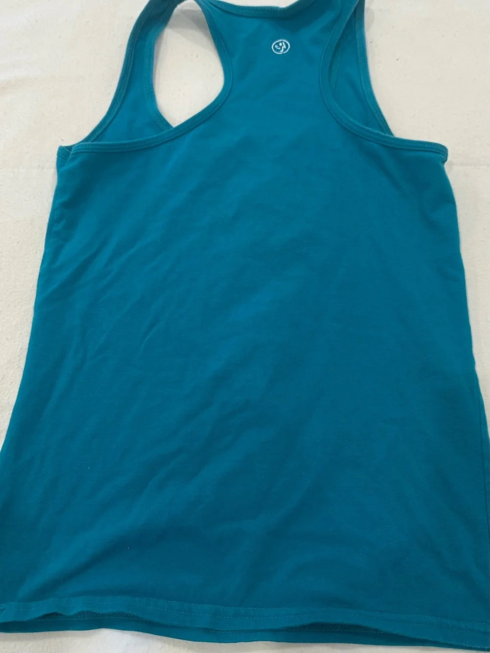 Zumba Fitness Teal Tank with Lime Outline Logo
